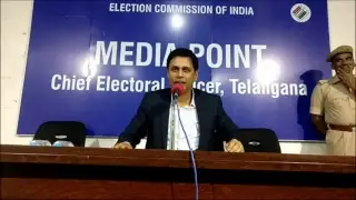 Dr Rajath Kumar, Chief Electoral Officer Addressing a Press Conference at Media Point,Hyderabad