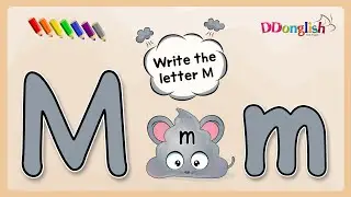 Learn to write the letter M with Molly Mouse | Alphabet writing practice for kids | ddonglish