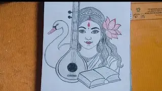 Saraswati maa drawing easy | basant Panchami | chitra | How To Draw maa saraswati #art 