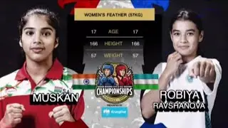 Asian U22 & Youth boxing championship in Bangkok Thailand 2025 (IND vs UZB) 57kg women qater final 🥊