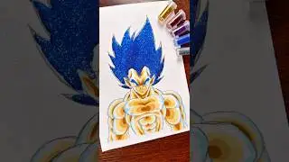[ASMR] VEGETA Super Saiyan Blue Evolution Satisfying Glitter Drawing #shorts