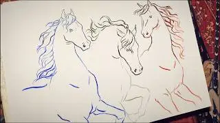 Linework with Ink | Drawing Horses