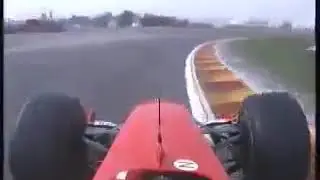 Michael Schumacher onboard is testing a Ferrari F1-2004 at the Fiorano