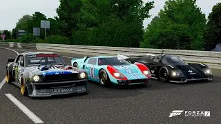 Forza 7 Drag race: Ford Hoonicorn Mustang V2 vs Ford GT40 (Tuned) vs Porsche 962C (Tuned)