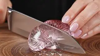 Satisfying Glass Mushroom Slicing ASMR | Realistic Glass Art Cutting