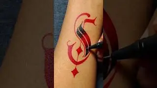 Sizzling 'S': Calligraphy Tattoo Design on Wrist.......#art #tattoo #gelpenart