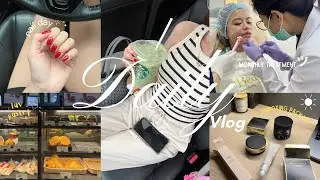 daily vlog˚୨୧: morning routine, nails done, monthly treatment, lots of matcha, editing & unboxing