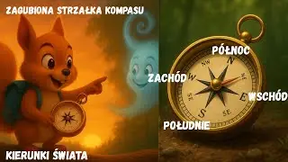 Zagubiona strzałka kompasu.Kierunki świata dla dzieci.Poznaj p&oacute;łnoc, południe,zach&oacute;d i wsch&oacute;d.