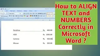 Как правильно выровнять текст и числа в Microsoft Word?