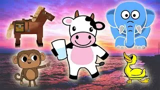 The fun of familiar animals: cows, horses, ducks, elephants, monkeys - farm animal sounds