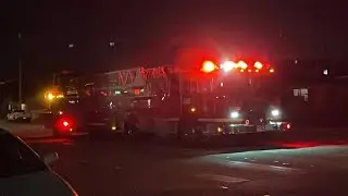 LACo.FD Quint 185 & squad 183 Responding to medical emergency call