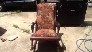 Antique rocker & foot stool