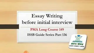 Essay Writing|PMA Long Course 149|Essay Writing in initial interview|#issb #pma how to write essay