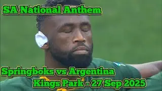 South African National Anthem - Springboks vs Argentina - Kings Park, Durban, 27 Sept 2025