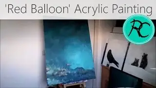 Red Balloon #2 Acrylic Painting Timelapse