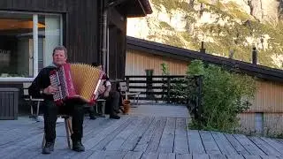 Accordion player in Murren, Switzerland pt 1