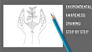 Environmental Awareness Drawing Step by Step | Save Earth Easy Drawing for Beginners | ArtEdu