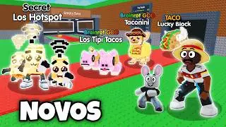 LOS NOO MY HOTSPOTZITOS, LUCKY BLOCK DE TACOS e NOVOS BRAINROTS no ROUBE O BRAINROT!
