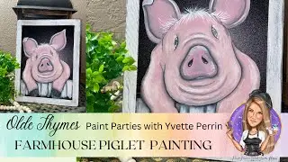 Farmhouse Piglet Step By Step Acrylic Painting Tutorial