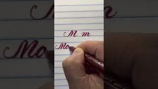 Practice cursive handwriting letter M in brush pen for beginner/#shorts #letterｍ #cursive #january