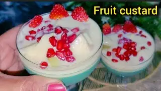 fruit custard dessert recipe at home #live #fruitcusturd