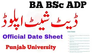 BA BSc ADP 2023 Official Date Sheet Upload on Website PU