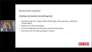 WKOÖ | Webinar: Geänderte Regeln für F Gase HFKW und ozonabbauende Stoffe ODS