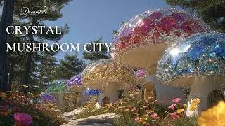 Inside a Crystal Mushroom City 🍄 Relaxing Fantasy World | Ambient Music