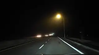After Hours POV | Night Drive Through Glowing Red Lights in Soft Fog