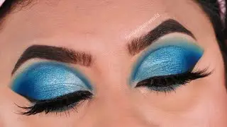 Half Cut Crease Blue Eyeshadow Indian Bridal/Festive Eye Makeup Tutorial on Hooded Eyes 2022 |