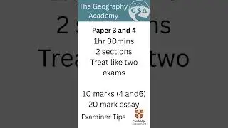 CIE A Level Geography - Exam Paper 3 and 4 timing (9696, Cambridge) #alevelgeography #alevels