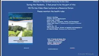 Lecture No 4, Title Population and development in pre-industrial Europe, Renaissance, French Revol