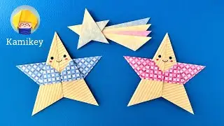 【七夕折り紙】星のおりひめひこぼし/流れ星　Origami Star characters /Shooting Star（カミキィ Kamikey）