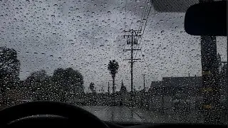 Gentle light rain sound on car roof [dark screen in 1 minute] for sleep, relaxation