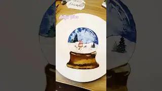 Easy snowglobe painting | diy Christmas card painting #watercolorforbeginners #artshorts #ytshorts