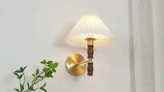 French Style Brass Pleated Shade Wall Lamp | Lamp Copper