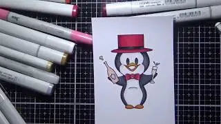 HeartcraftPaper Penguin New Year Coloured with DT Deni