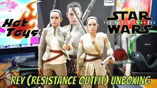 Star Wars Episode VII The Force Awakens Rey (Resistance Outfit) 1/6 Scale Hot Toys Figure Unboxing