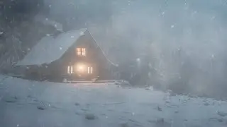 Freezing Blizzard Strikes a Lonely Log Cabin┇Wind Sounds for Sleeping┇Howling Wind & Blowing Snow