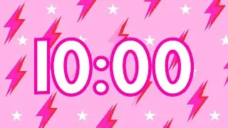 10 Minute Timer | Pink Lightning Theme ⚡| Lofi Beats🎶| Beeps at End🛎️