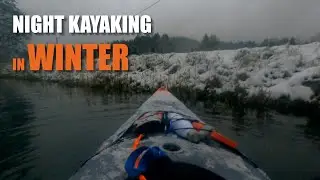 Winter night kayaking in falling snow with the Itiwit X500 Strenfit