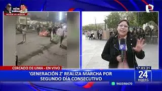 Marcha de la Generaci&oacute;n Z: j&oacute;venes protestan en la avenida Abancay y se dirigen al Congreso
