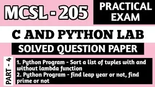 P4- Sort tuple Python Program | MCSL 205 Practical Questions | MCSL205 Important Viva Questions