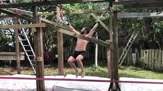 Floating Monkey Bars | Fit Bar Strong 5&rsquo; Gaps, 3/4&rdquo; Wooden Dowels