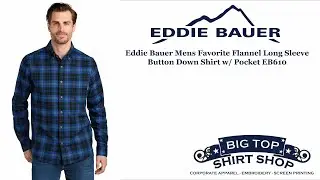 Eddie Bauer Mens Favorite Flannel Long Sleeve Button Down Shirt w/ Pocket EB610