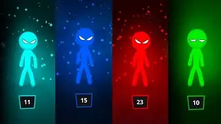 Игровой процесс в режиме турнира Stickman Party | Хаотичная битва 4 игроков