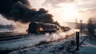 Ukrainian missiles intercept and smash a Russian train with a delivery of TOPOL-M missiles! - Arma 3