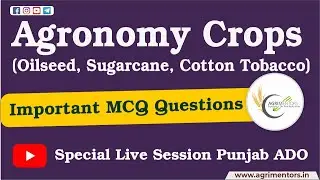 Agronomy Crops (Oilseed, Sugarcane, Cotton & Tobacco) MCQ Important Questions with Exaplanation