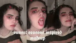 sunset seasons inspired makeup + faux freckles ✨