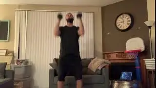 quarter squat dumbbell press